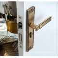 Lock de calidad de dormitorio de estilo europeo con cerradura de puerta de madera simple y moderna